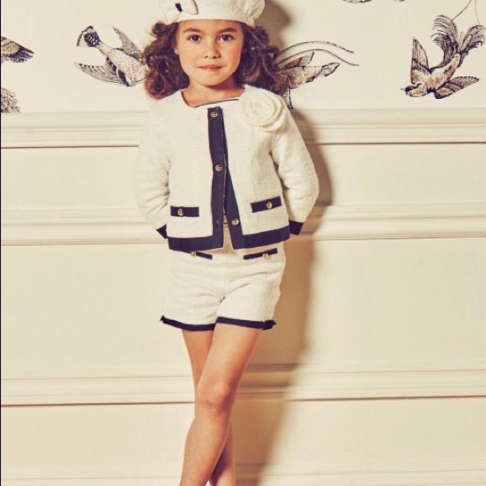 Janie and Jack - Boucle Ivory Jacket and short set